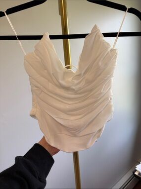 White Corset Crop Top - Women